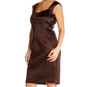 Calvin Klein Cocktail Dress Womens Size Large Chocolate Brown cap sleeve